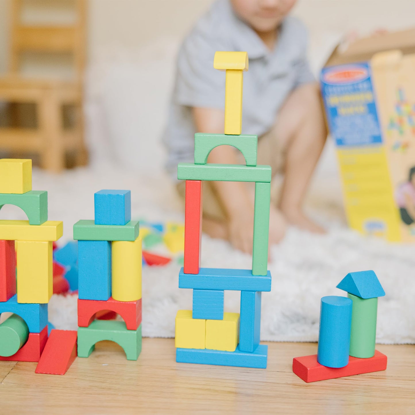 Melissa & Doug Wooden Building Blocks – 100-Piece Set, FSC Certified