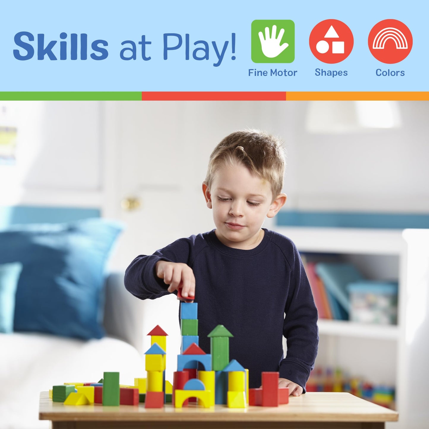 Melissa & Doug Wooden Building Blocks – 100-Piece Set, FSC Certified