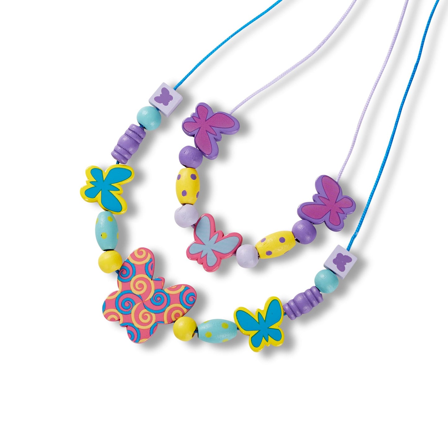 Melissa & Doug Created by Me! Butterfly Beads Wooden Bead Kit, 150+ Beads for Jewelry-Making