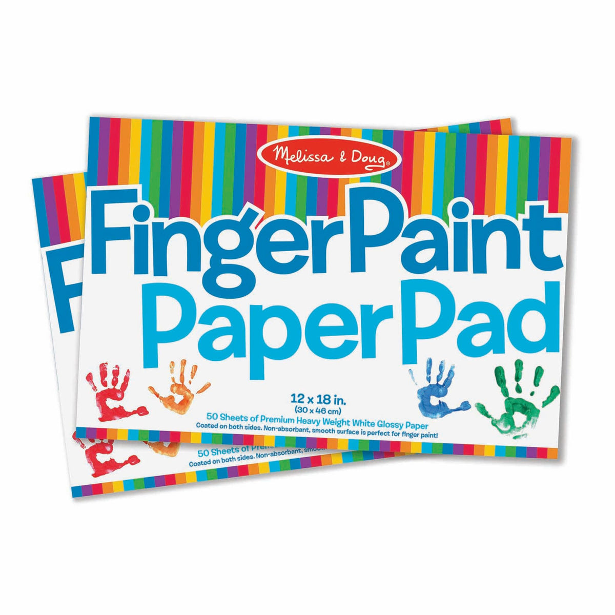 Melissa & Doug Finger Paint Paper Pad (12 x 18 inches, 50 Sheets per Pad, 2-Pack) – FSC Certified