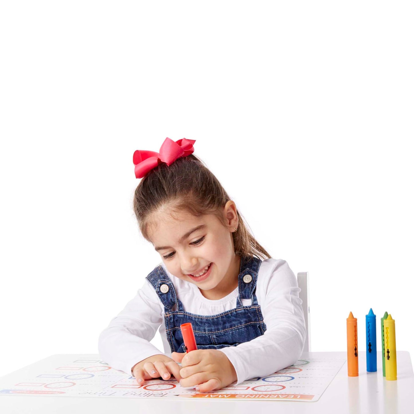 Melissa & Doug Learning Mat Crayons – 5 Colors for Reusable Art