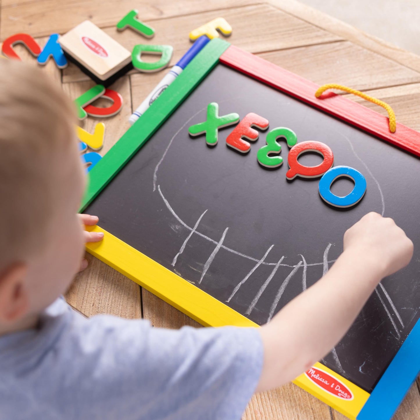 Melissa & Doug Magnetic Chalkboard & Dry-Erase Board with 36 Magnets