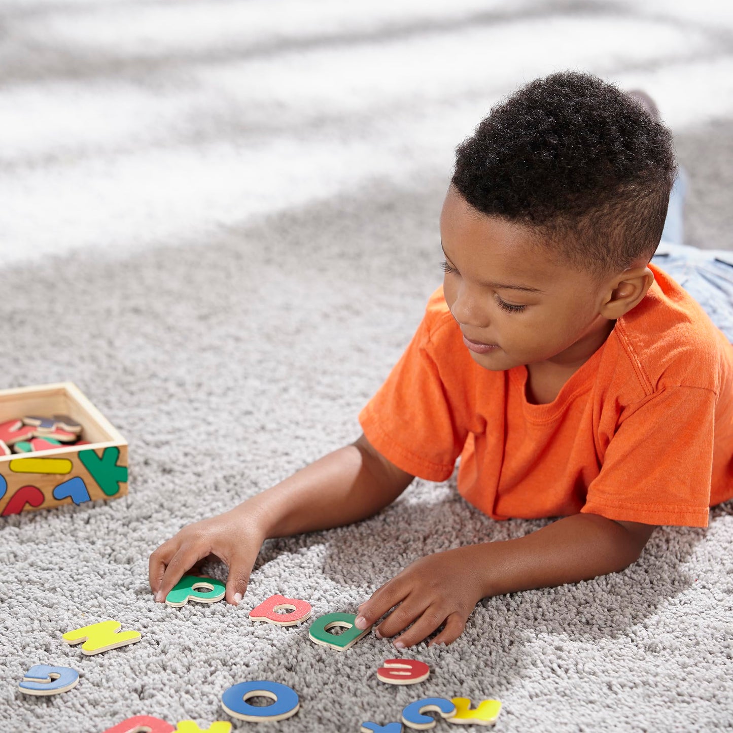 Melissa & Doug 52 Wooden Alphabet Magnets in a Box – Uppercase & Lowercase Letters