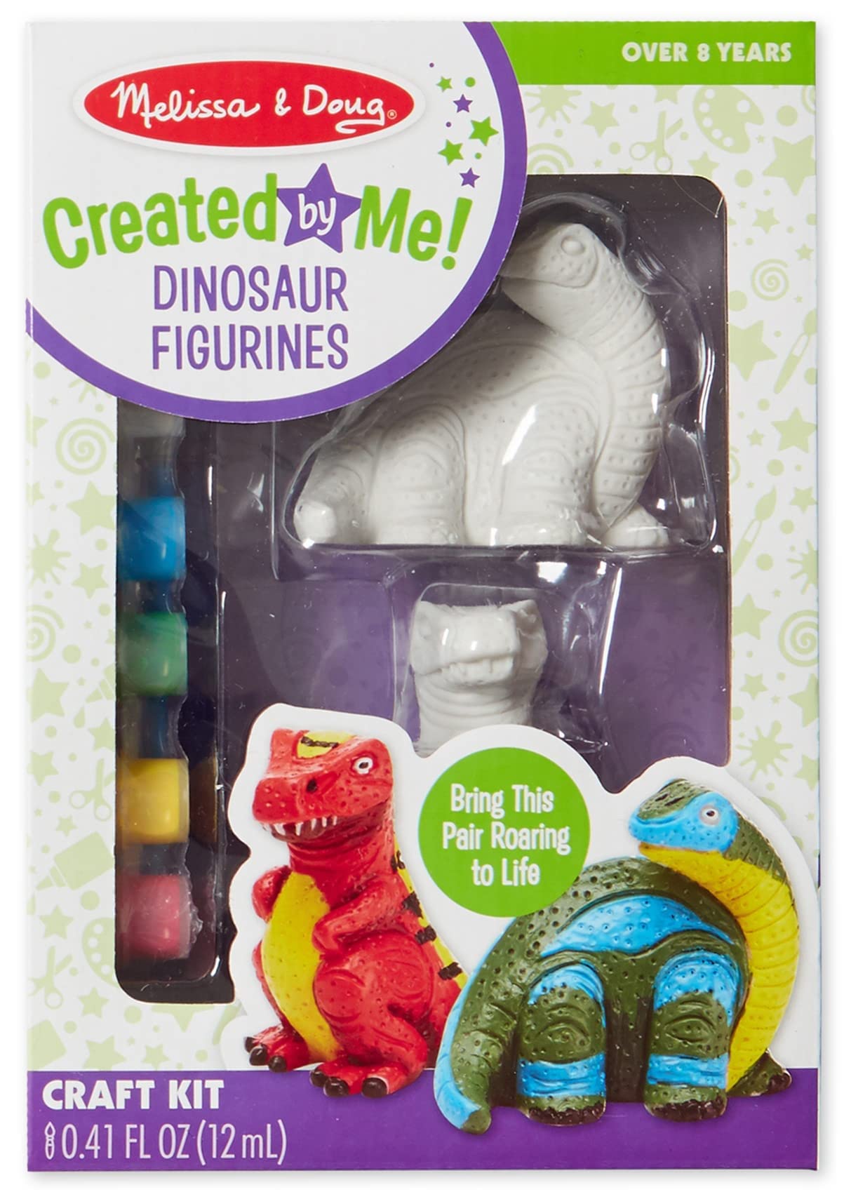 Melissa & Doug Created by Me! Dinosaur Figurines Craft Kit – 2 Resin Dinosaurs
