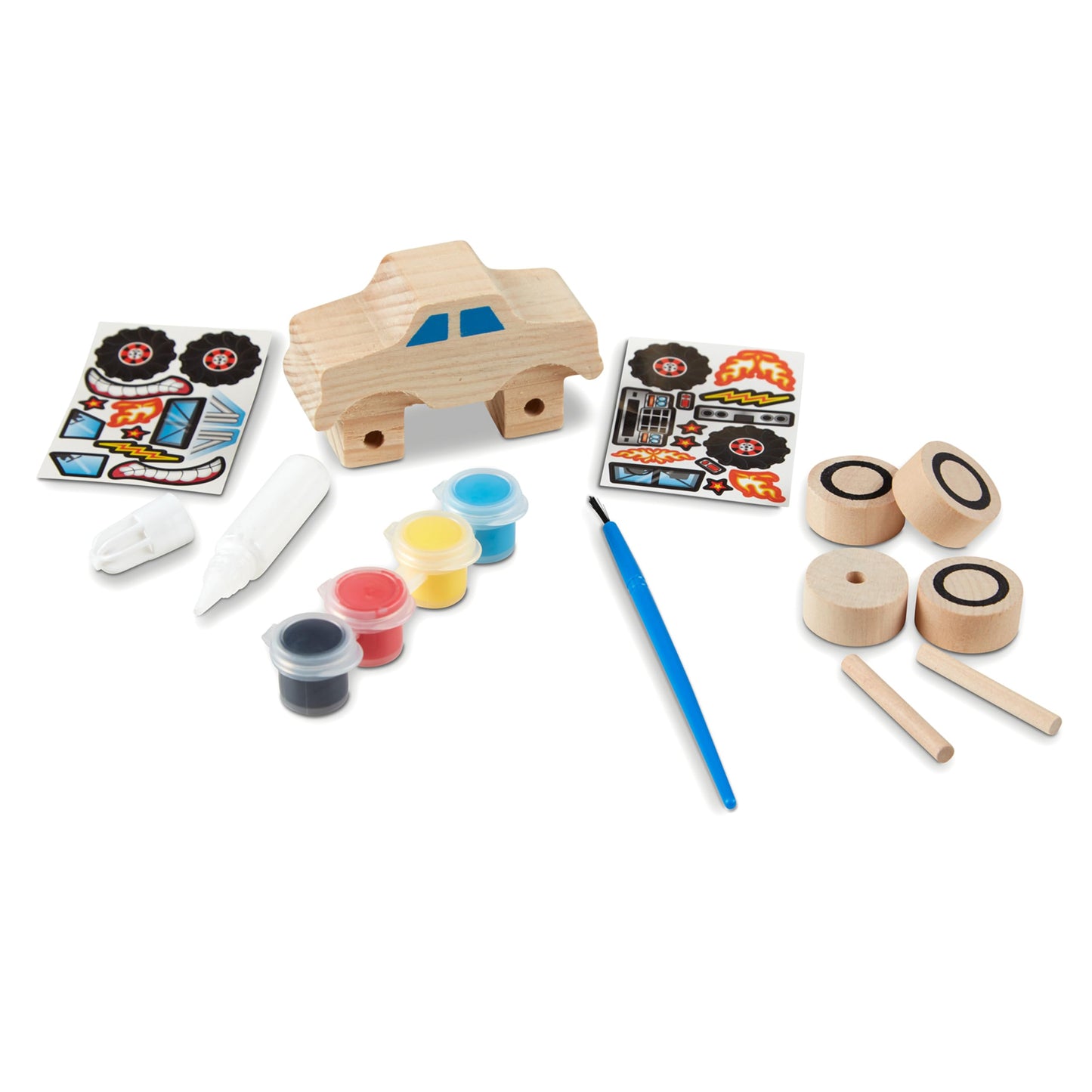 Melissa & Doug Created by Me! Monster Truck Wooden Craft Kit – Build, Paint & Decorate