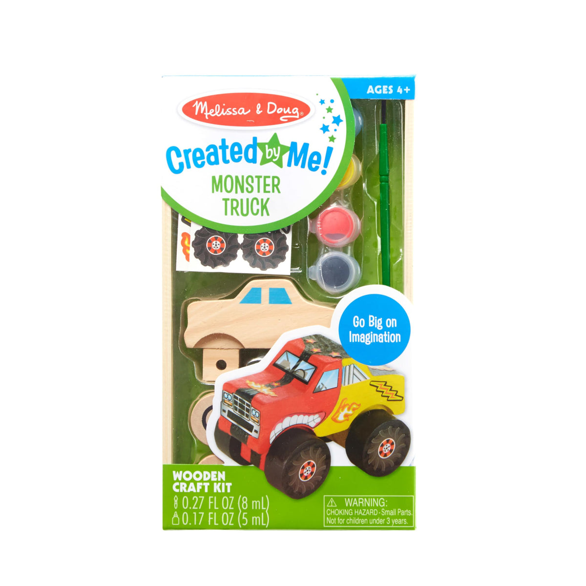 Melissa & Doug Created by Me! Monster Truck Wooden Craft Kit – Build, Paint & Decorate