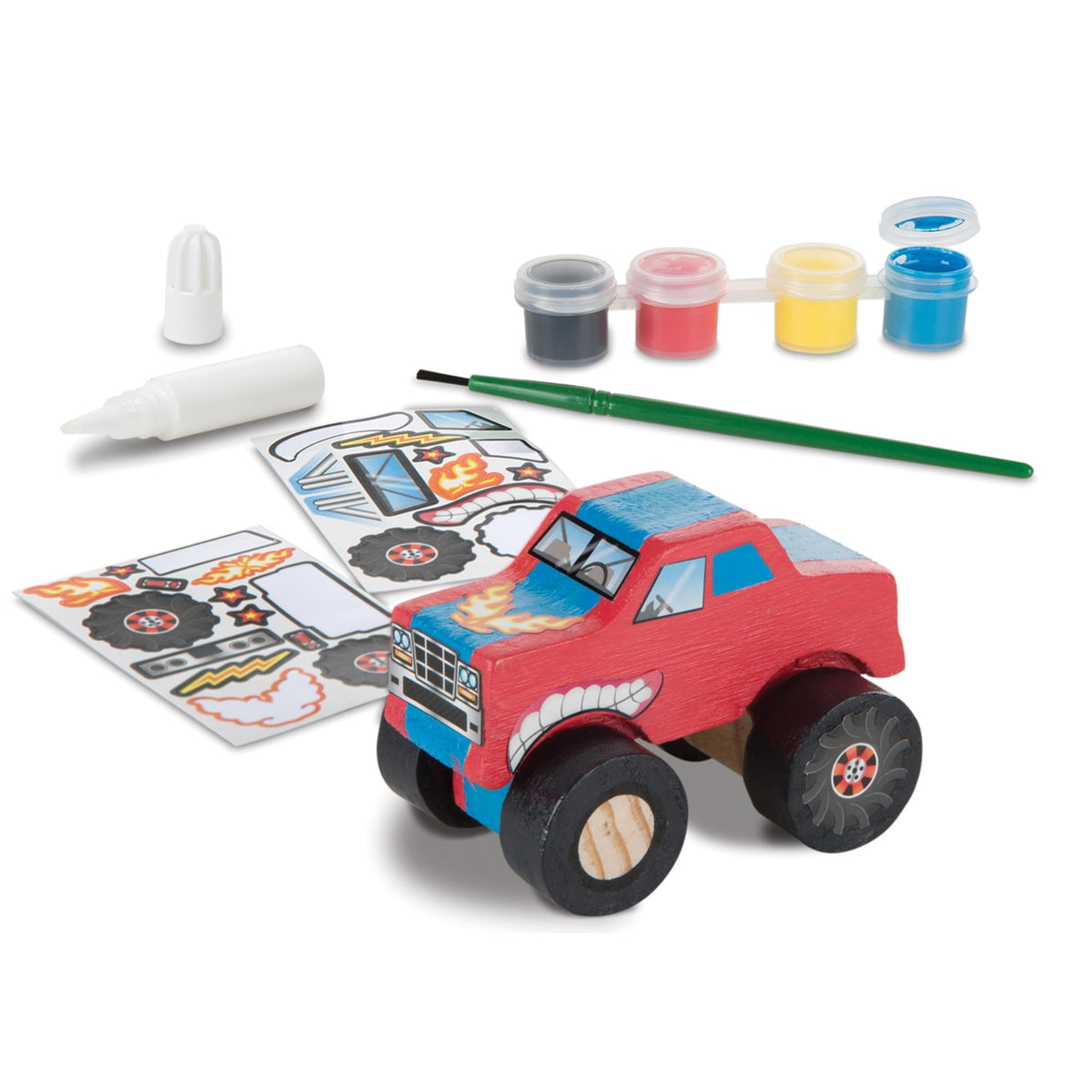 Melissa & Doug Created by Me! Monster Truck Wooden Craft Kit – Build, Paint & Decorate