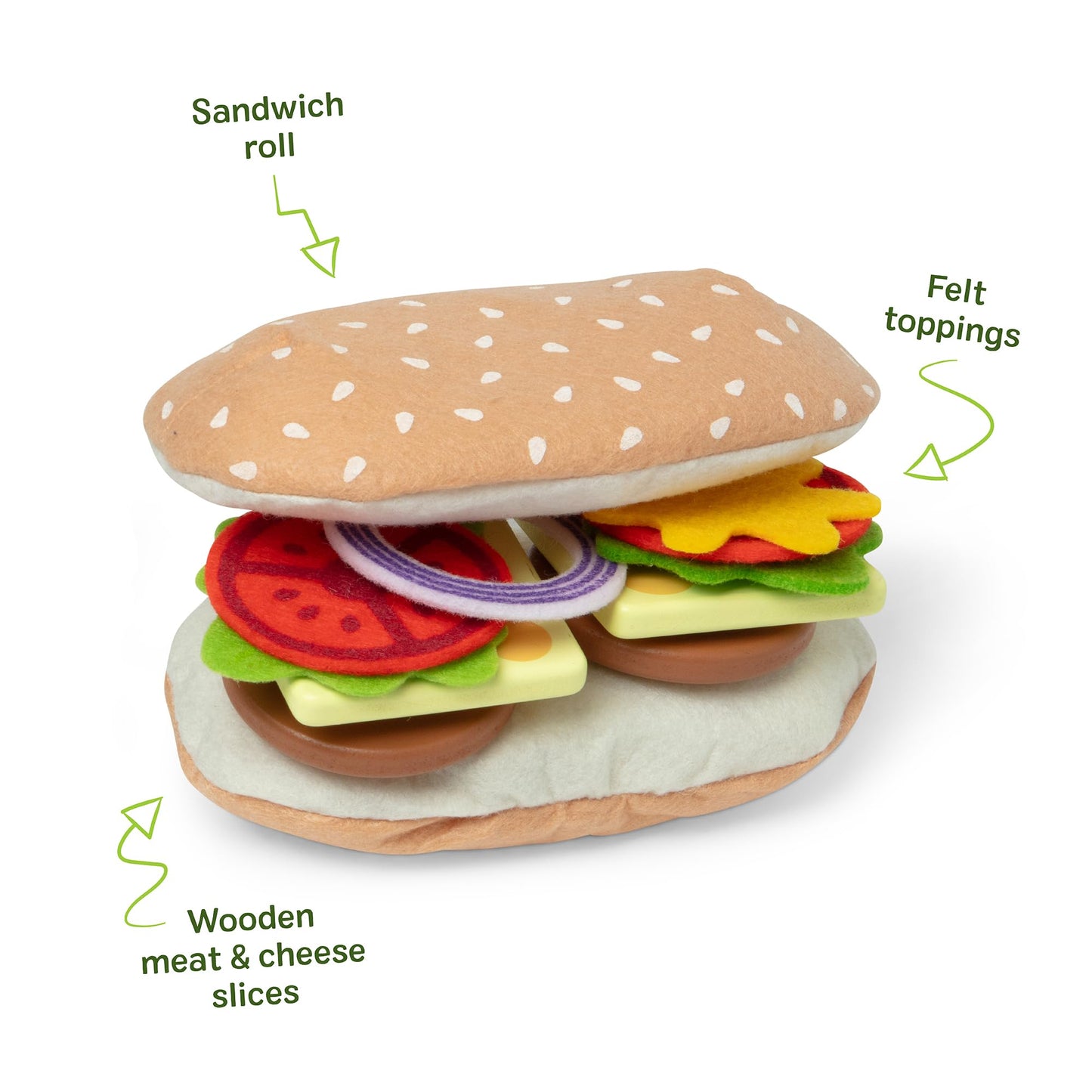 Melissa & Doug Slice-Stack-Serve Wooden Sandwich Counter | Pretend Play Kitchen