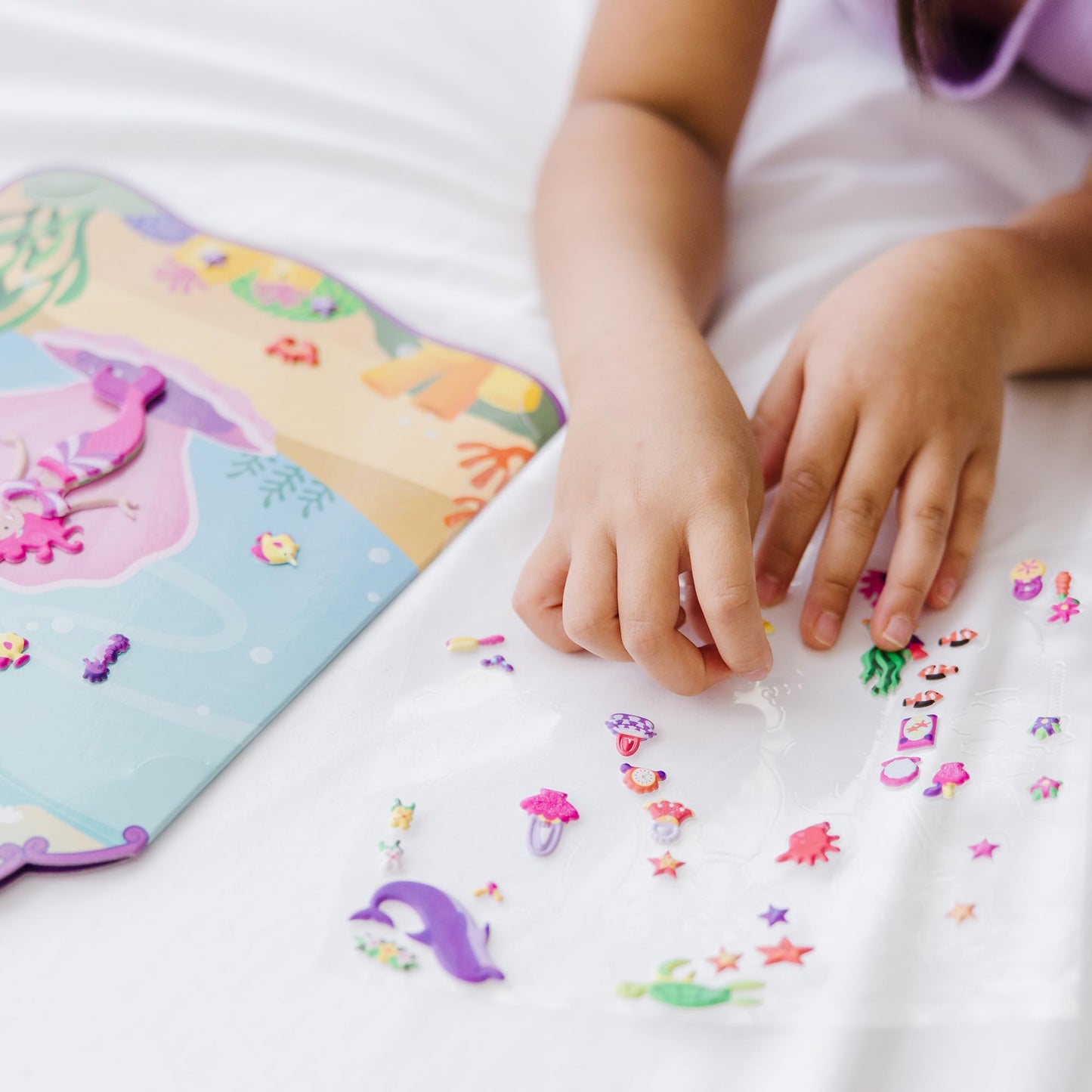 Melissa & Doug Puffy Sticker Play Set – Mermaids, 65 Reusable Stickers, Fold-Out Scenes