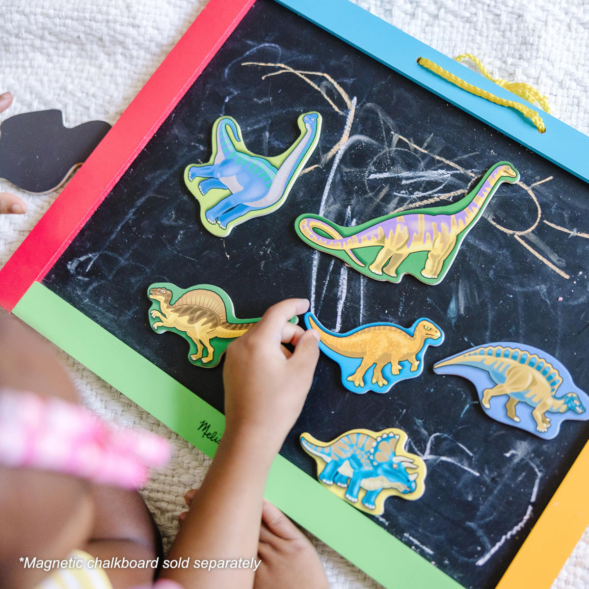 Melissa & Doug Magnetic Wooden Dinosaurs – 20-Piece Dino Magnets in Wooden Storage Box