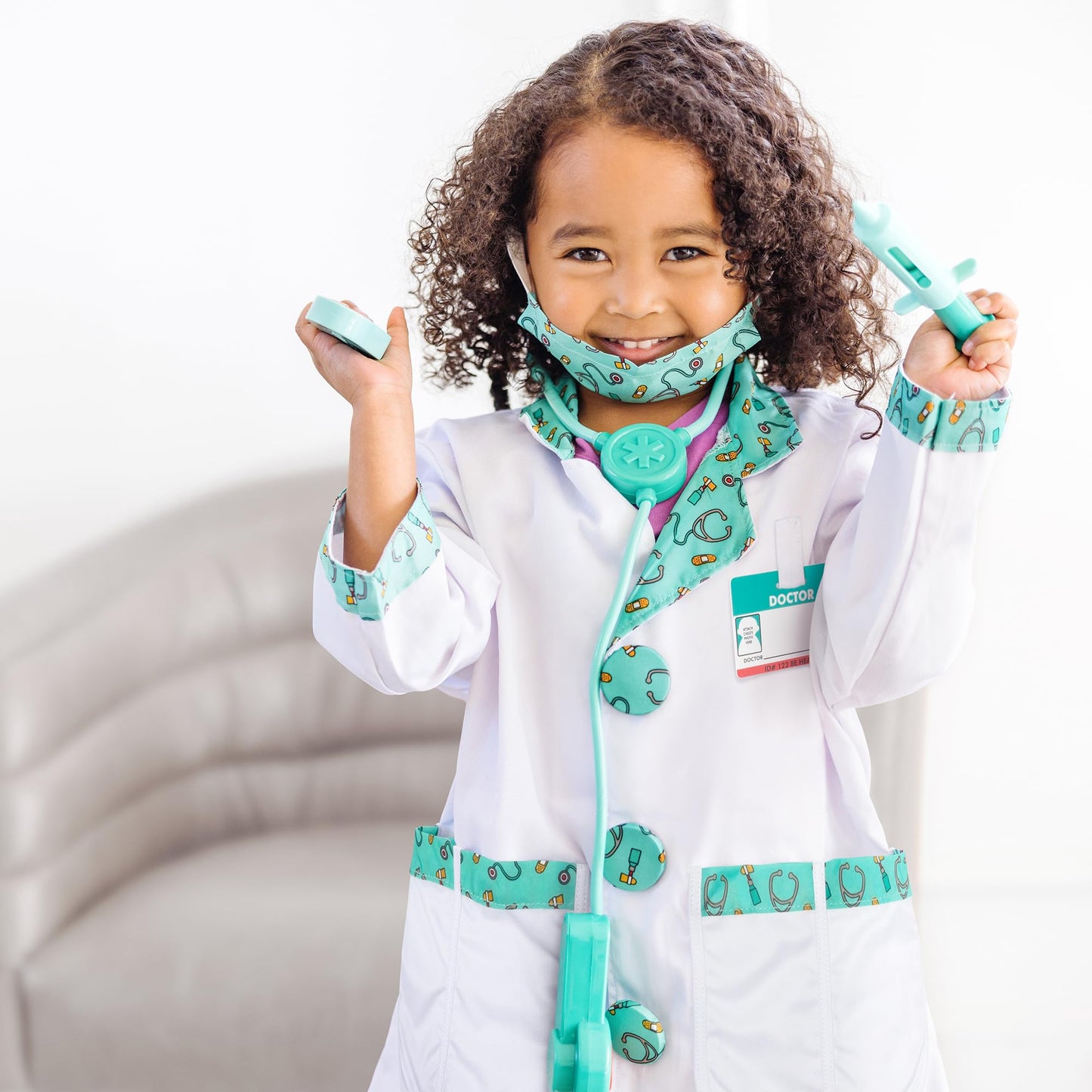 Melissa & Doug Doctor Costume Dress-Up Set (8-Piece) – Pretend Play Outfit for Kids 3–6
