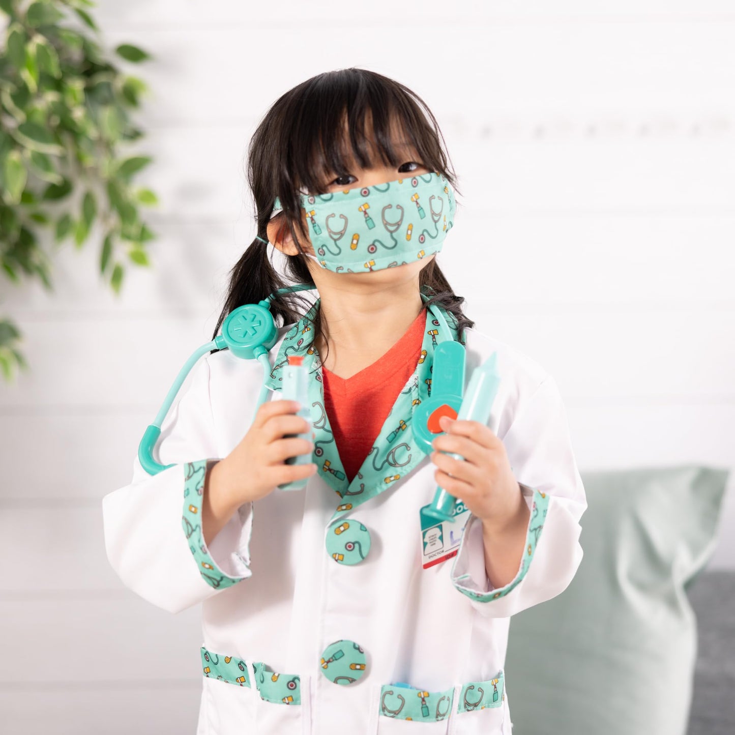 Melissa & Doug Doctor Costume Dress-Up Set (8-Piece) – Pretend Play Outfit for Kids 3–6