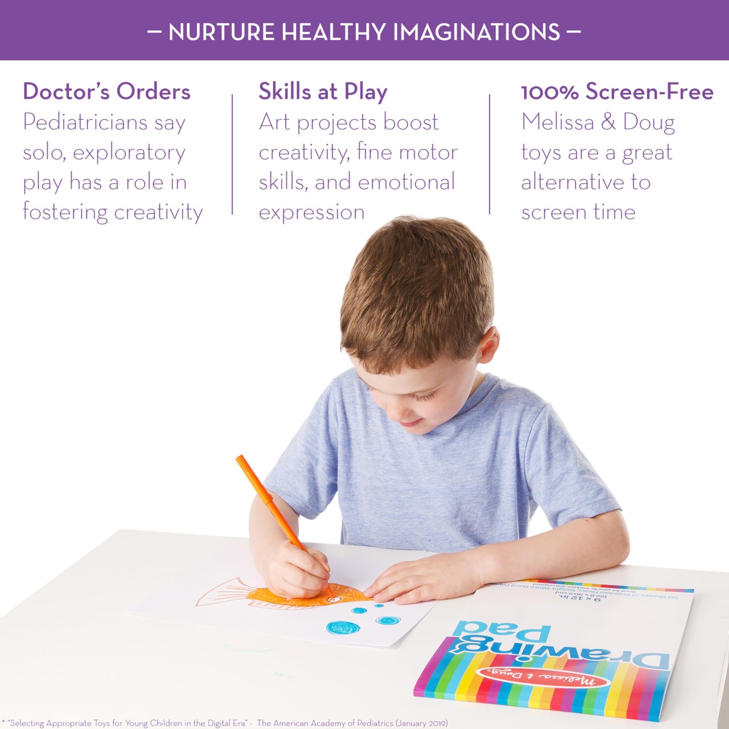 Melissa & Doug Drawing Pad 9x12 – 50 Sheets, Heavyweight Paper