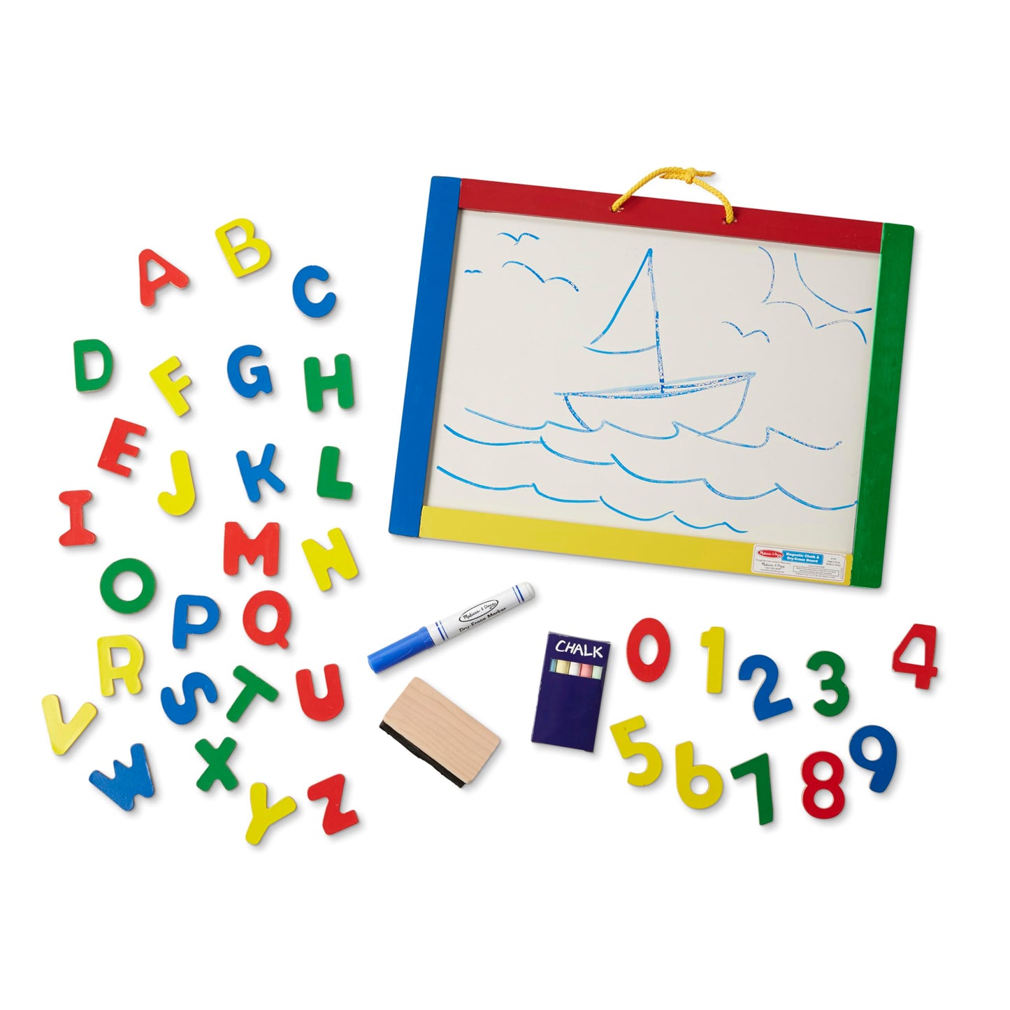 Melissa & Doug Magnetic Chalkboard & Dry-Erase Board with 36 Magnets