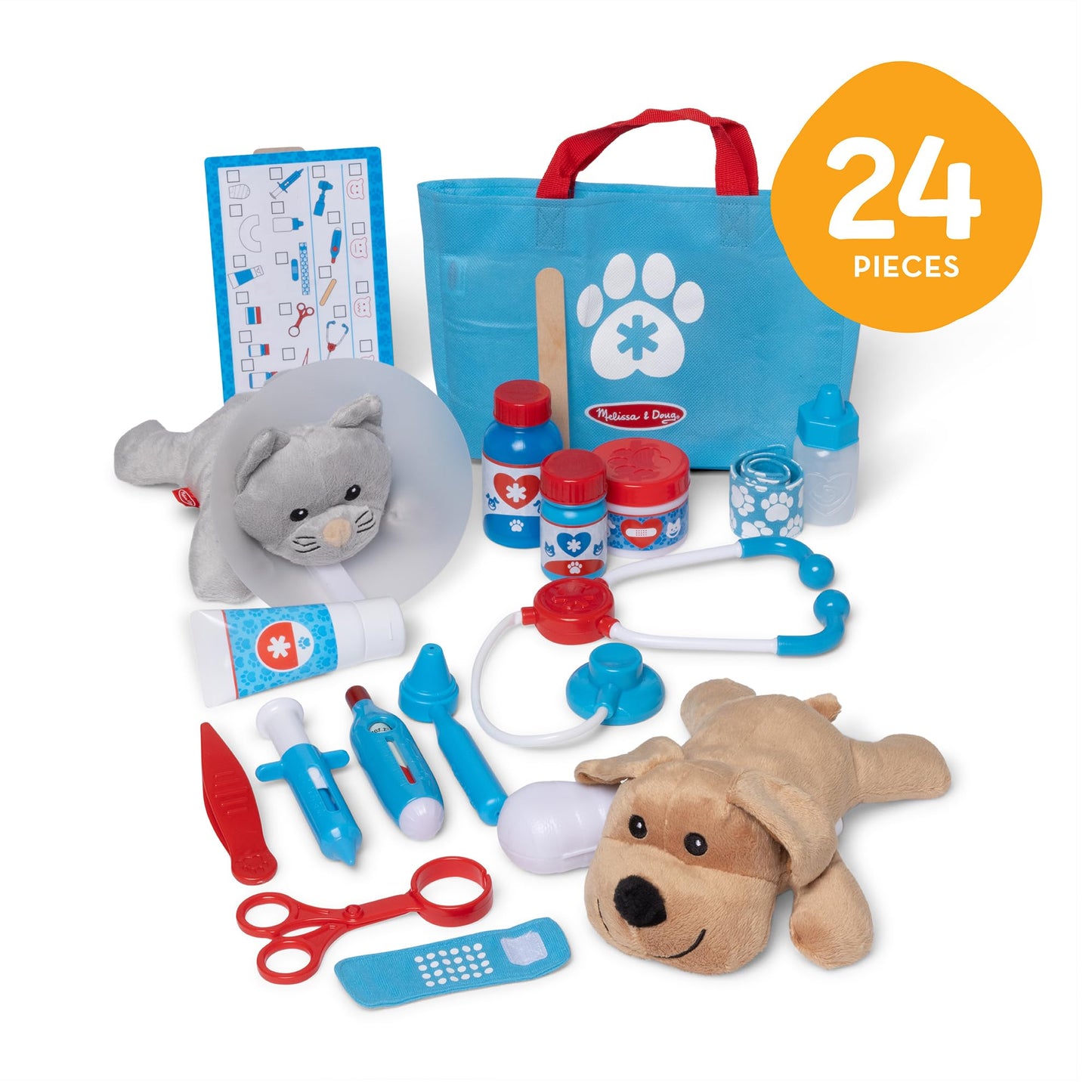 Melissa & Doug Examine and Treat Pet Vet Play Set – 24-Piece Animal Doctor Kit
