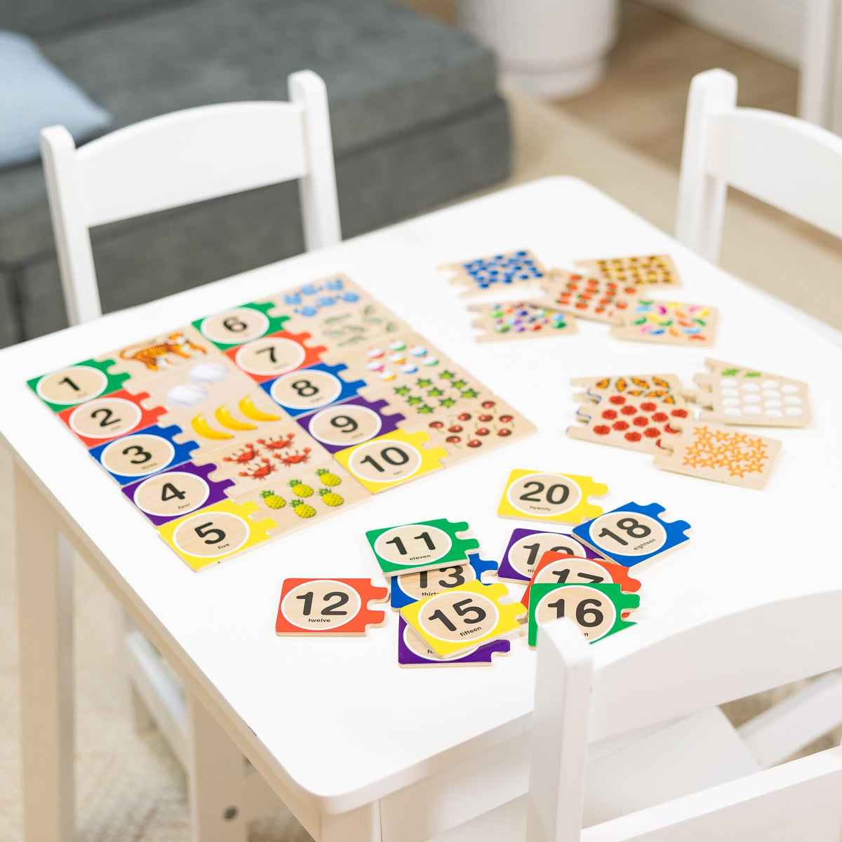 Melissa & Doug Self-Correcting Wooden Number Puzzles – 40 Pieces with Storage Box