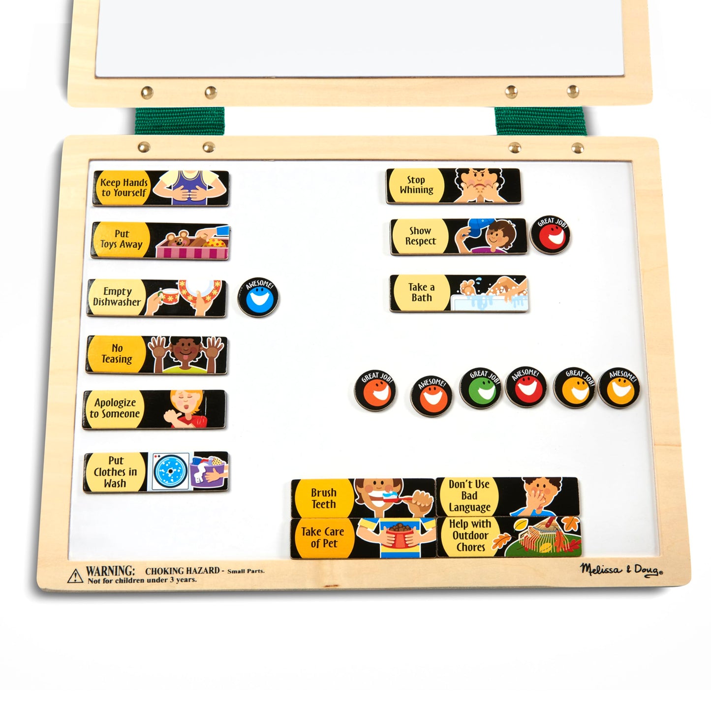 Melissa & Doug Deluxe Wooden Magnetic Responsibility Chart with 90 Magnets