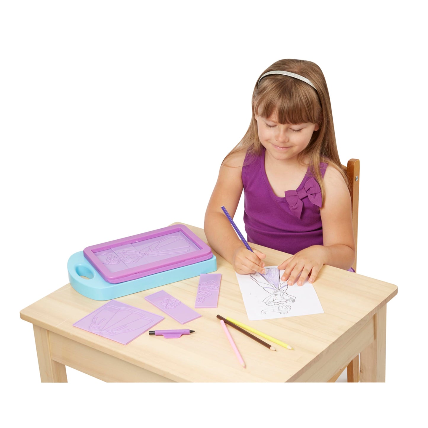 Melissa & Doug Princess Design Activity Kit – 9 Double-Sided Plates, Pencils & Rubbing Crayon
