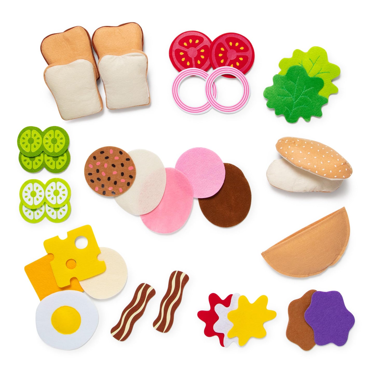 Melissa & Doug 33-Piece Felt Food Sandwich Play Set (Orange)