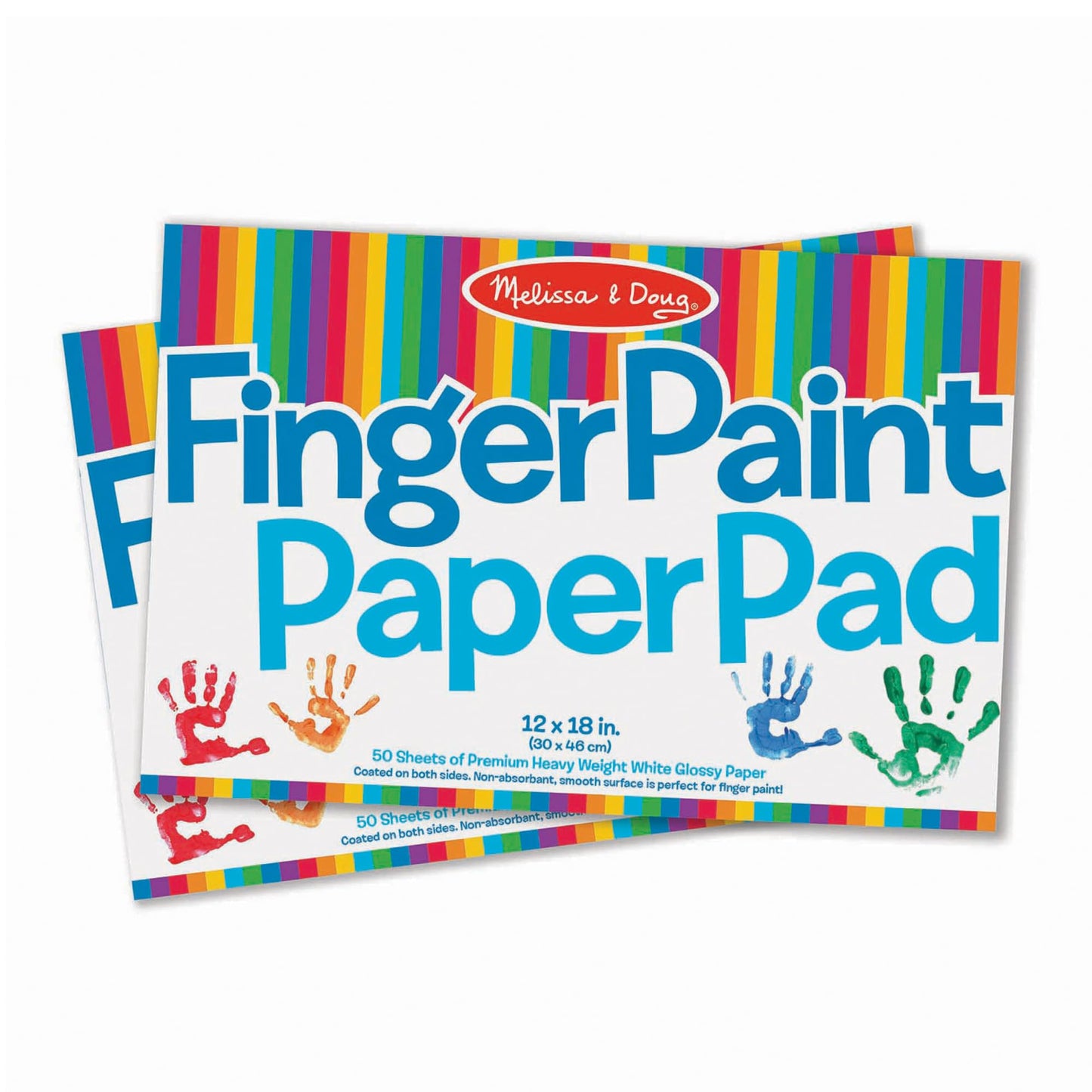 Melissa & Doug Finger Paint Paper Pad (12 x 18 inches, 50 Sheets per Pad, 2-Pack) – FSC Certified
