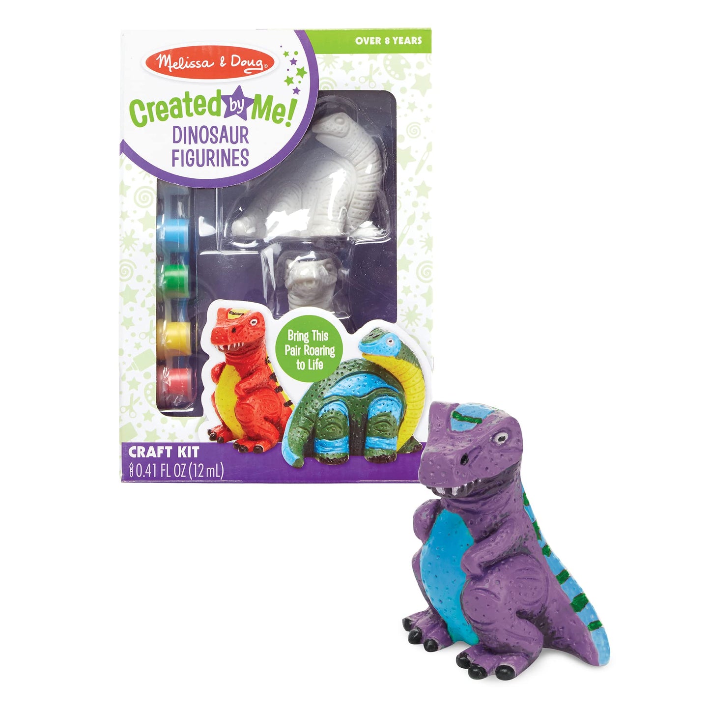 Melissa & Doug Created by Me! Dinosaur Figurines Craft Kit – 2 Resin Dinosaurs