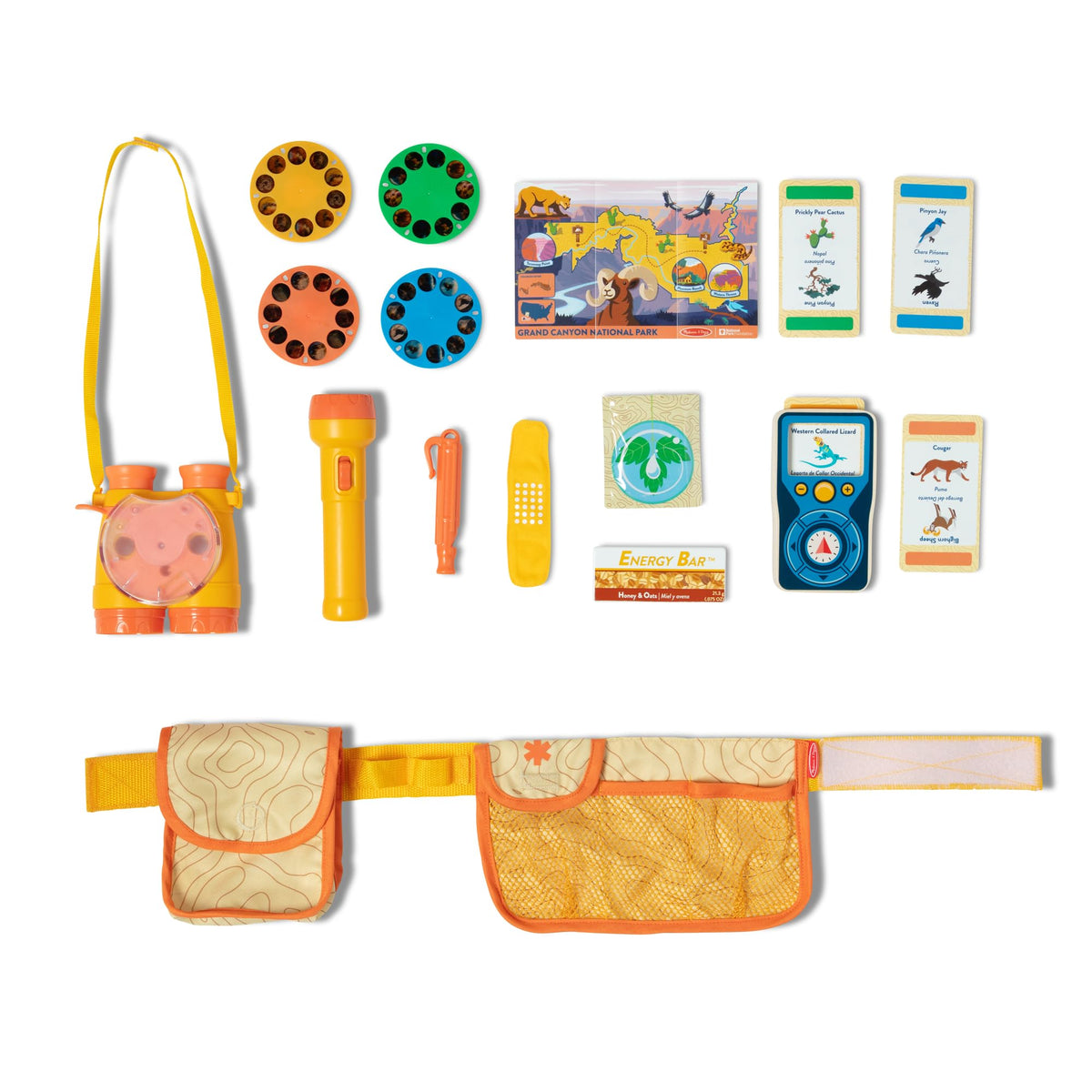 Melissa & Doug Grand Canyon National Park Hiking Gear Play Set – Pretend Hiking Belt, Binoculars & Photo Disk Viewer for Kids 3+
