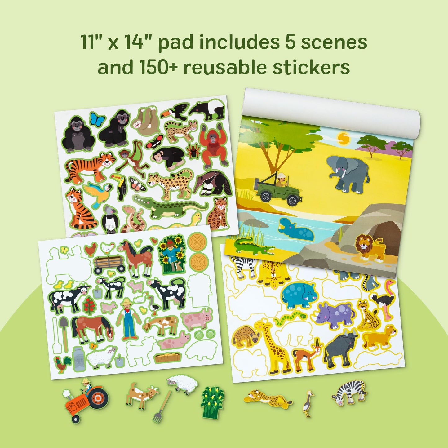 Melissa & Doug Reusable Sticker Pad: Habitats – 150+ Reusable Stickers – FSC Certified