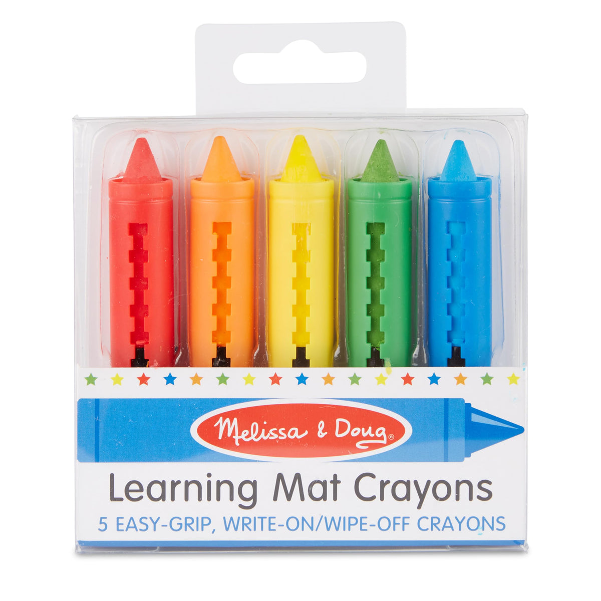 Melissa & Doug Learning Mat Crayons – 5 Colors for Reusable Art