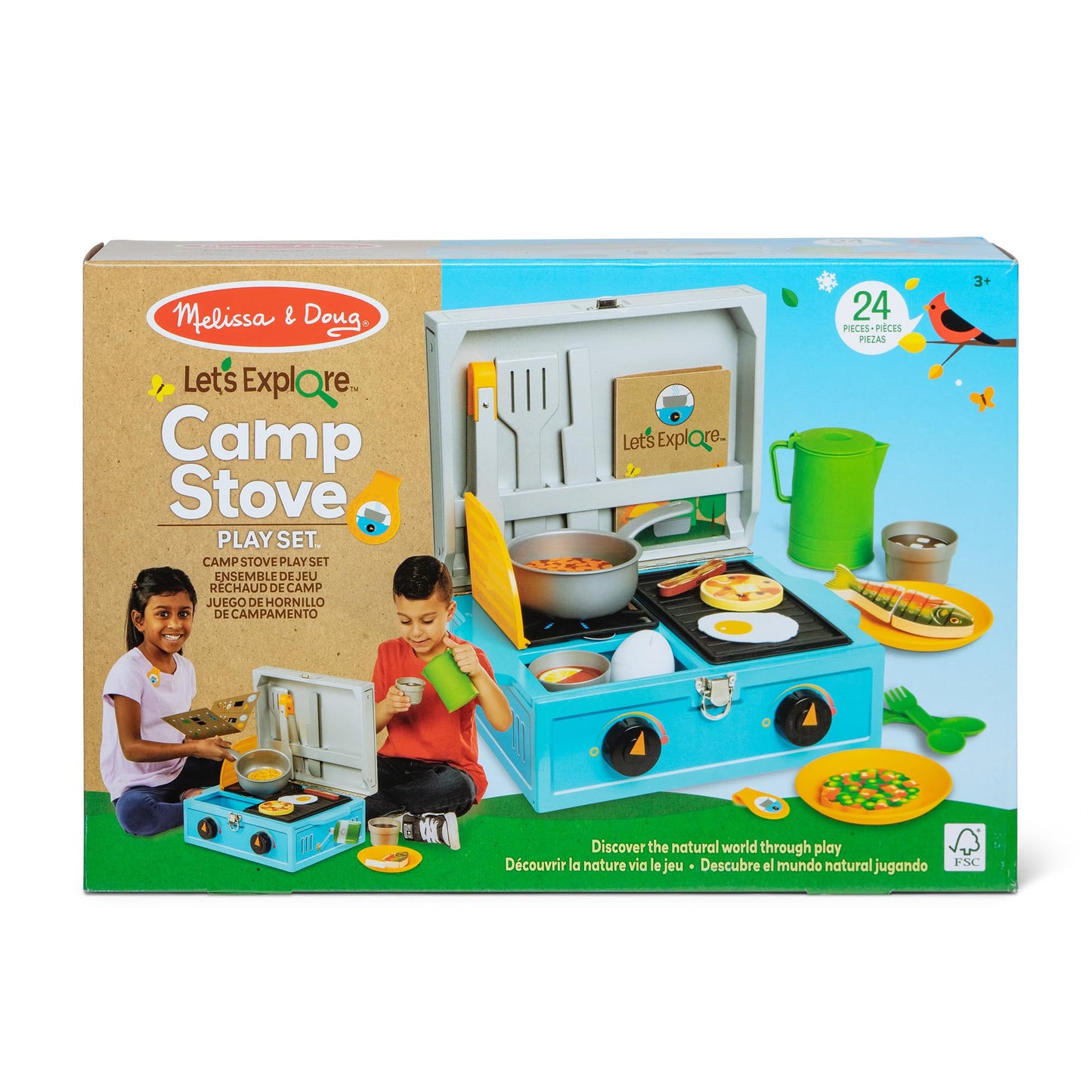 Melissa & Doug Let’s Explore Camp Stove Play Set – 24 Pieces | FSC Certified