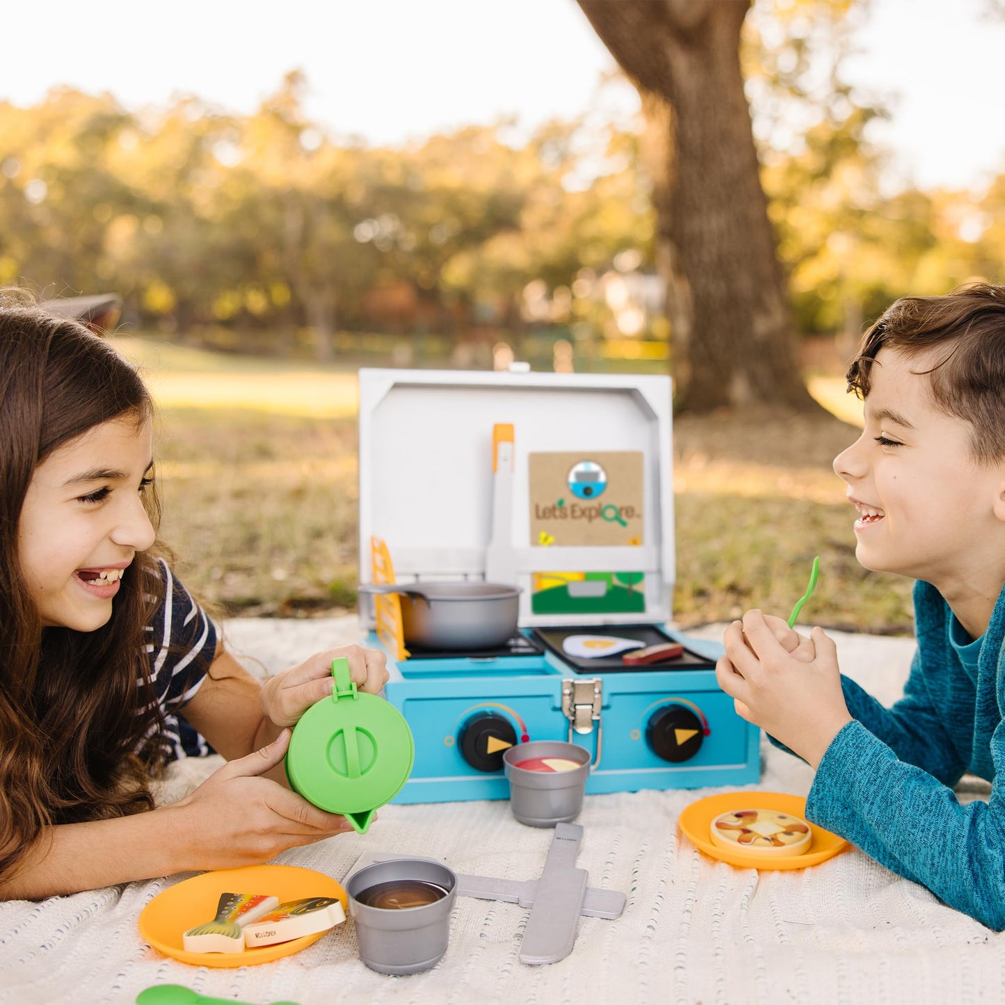 Melissa & Doug Let’s Explore Camp Stove Play Set – 24 Pieces | FSC Certified