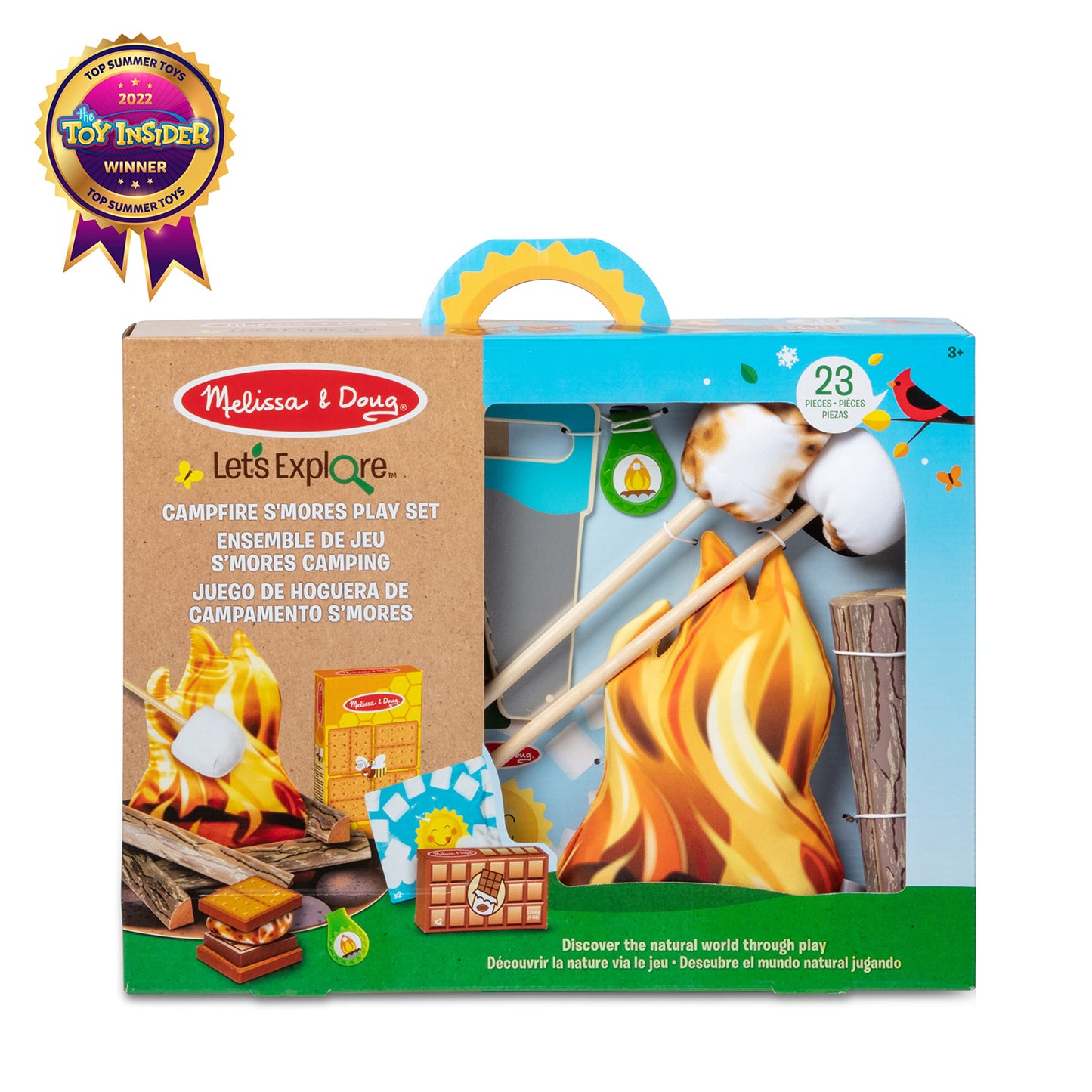 Melissa & Doug Let's Explore Campfire S’mores Set – 23-Piece Pretend Play Kit for Kids 3+