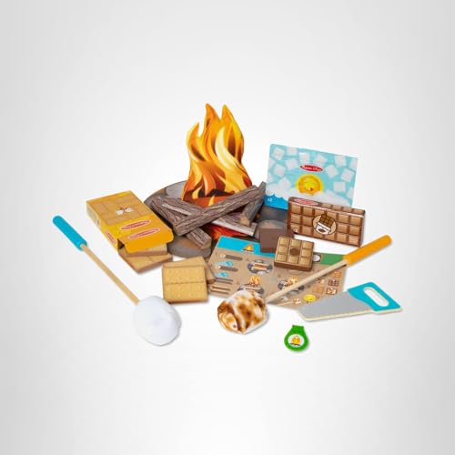 Melissa & Doug Let's Explore Campfire S’mores Set – 23-Piece Pretend Play Kit for Kids 3+