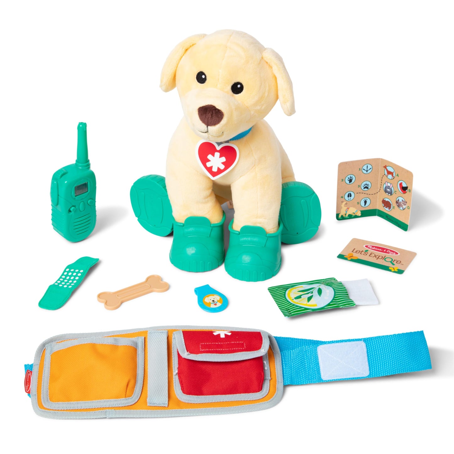 Melissa & Doug Let’s Explore Ranger Dog Plush – Search & Rescue Gear for Kids 3+