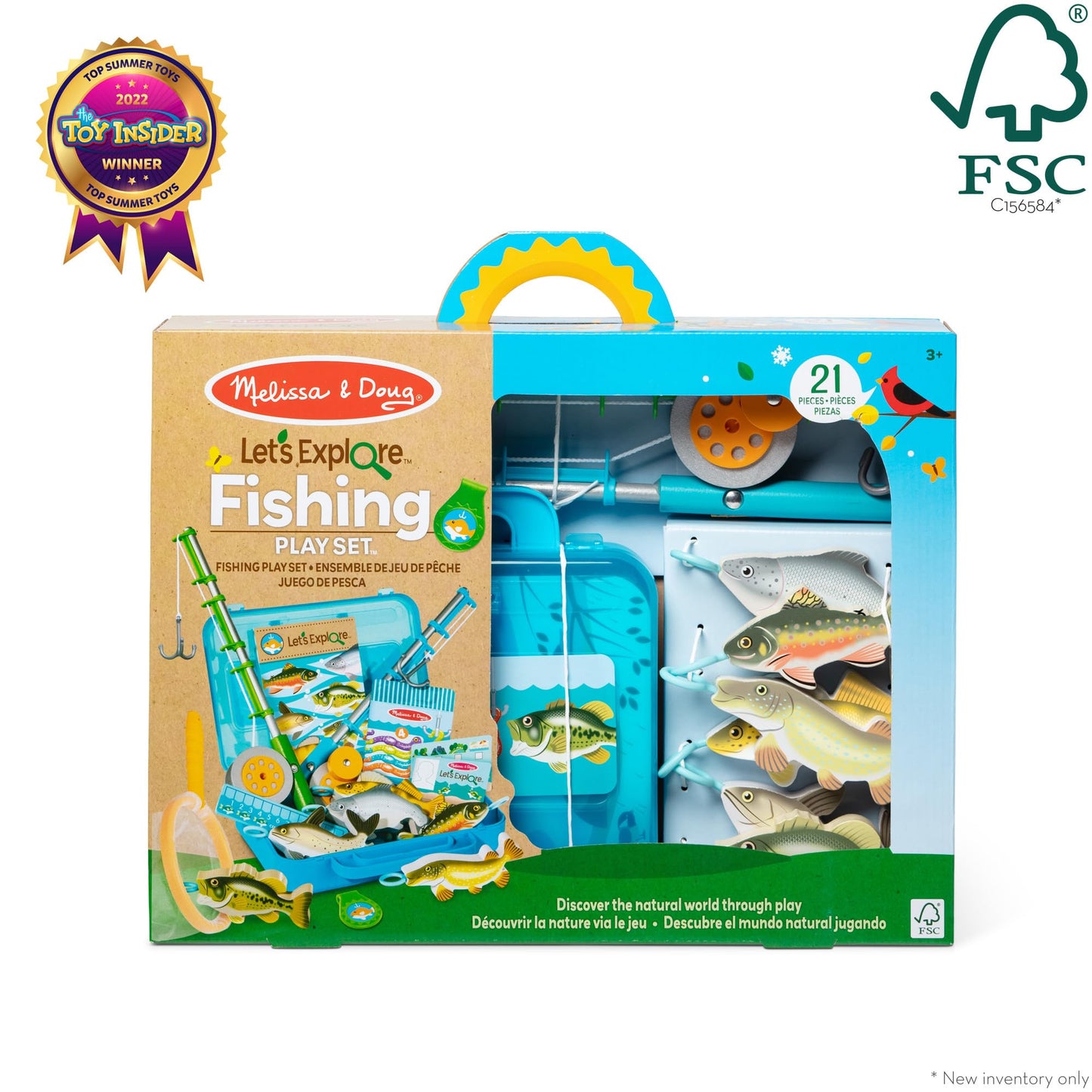Melissa & Doug Let's Explore Fishing Play Set – 21 Pieces, FSC Certified