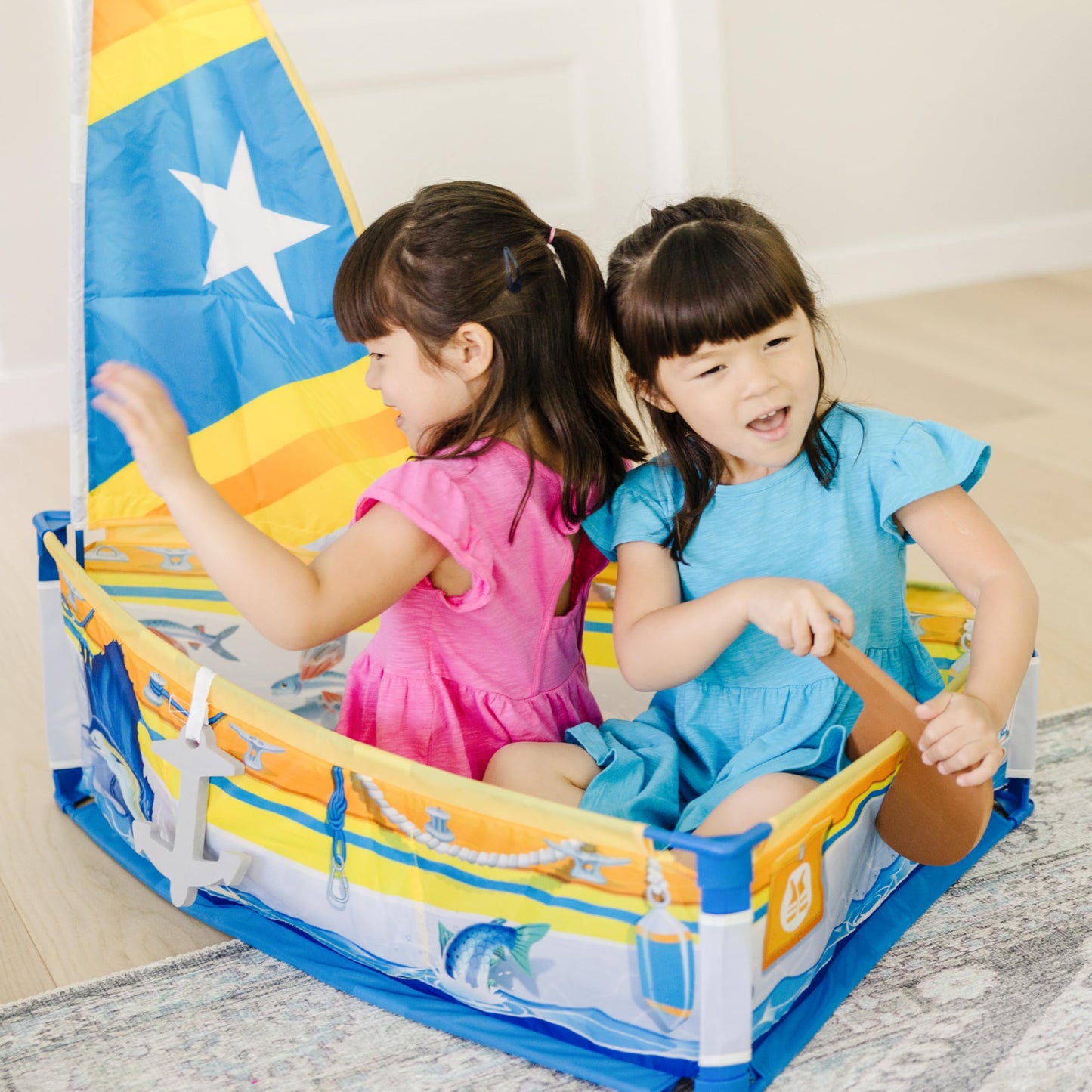 Melissa & Doug Let's Explore Sailboat Play Set | Pretend Boat Toy for 3–6 Year Olds