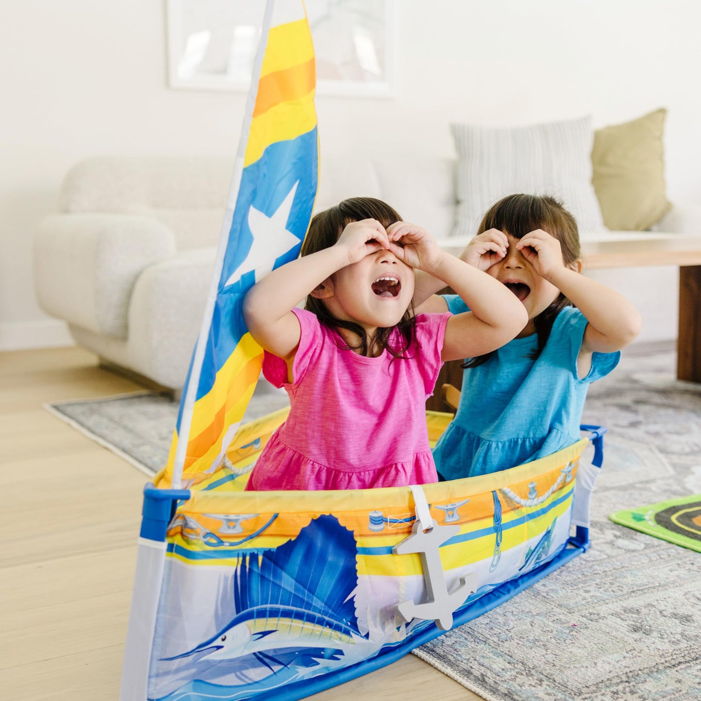 Melissa & Doug Let's Explore Sailboat Play Set | Pretend Boat Toy for 3–6 Year Olds