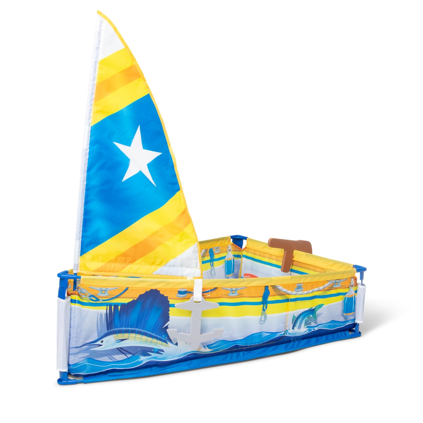 Melissa & Doug Let's Explore Sailboat Play Set | Pretend Boat Toy for 3–6 Year Olds