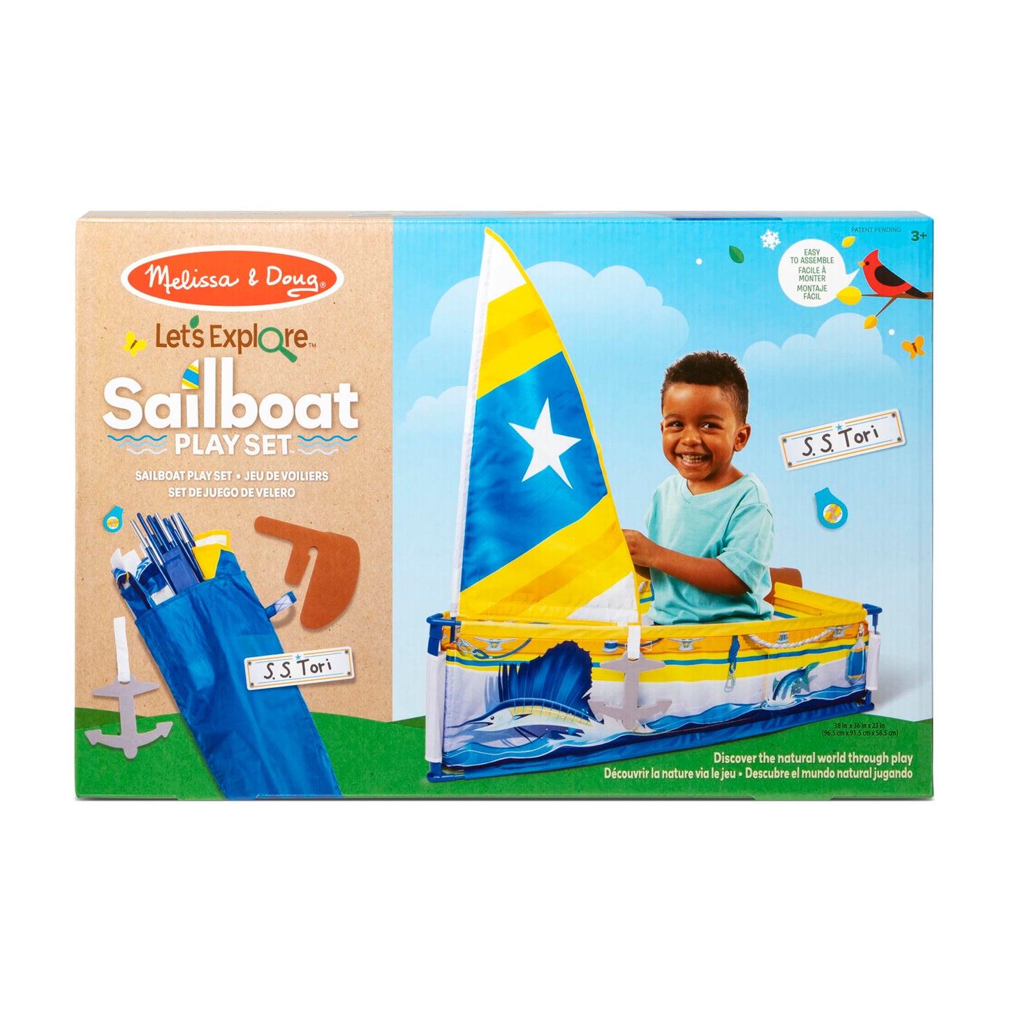 Melissa & Doug Let's Explore Sailboat Play Set | Pretend Boat Toy for 3–6 Year Olds