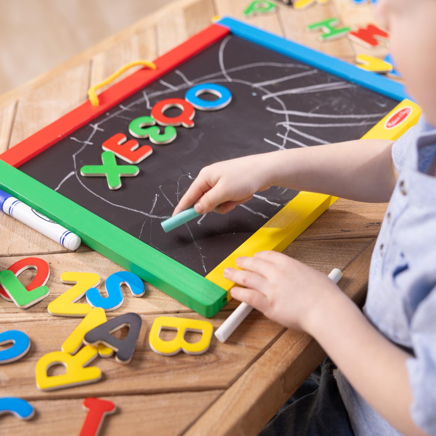Melissa & Doug Magnetic Chalkboard & Dry-Erase Board with 36 Magnets