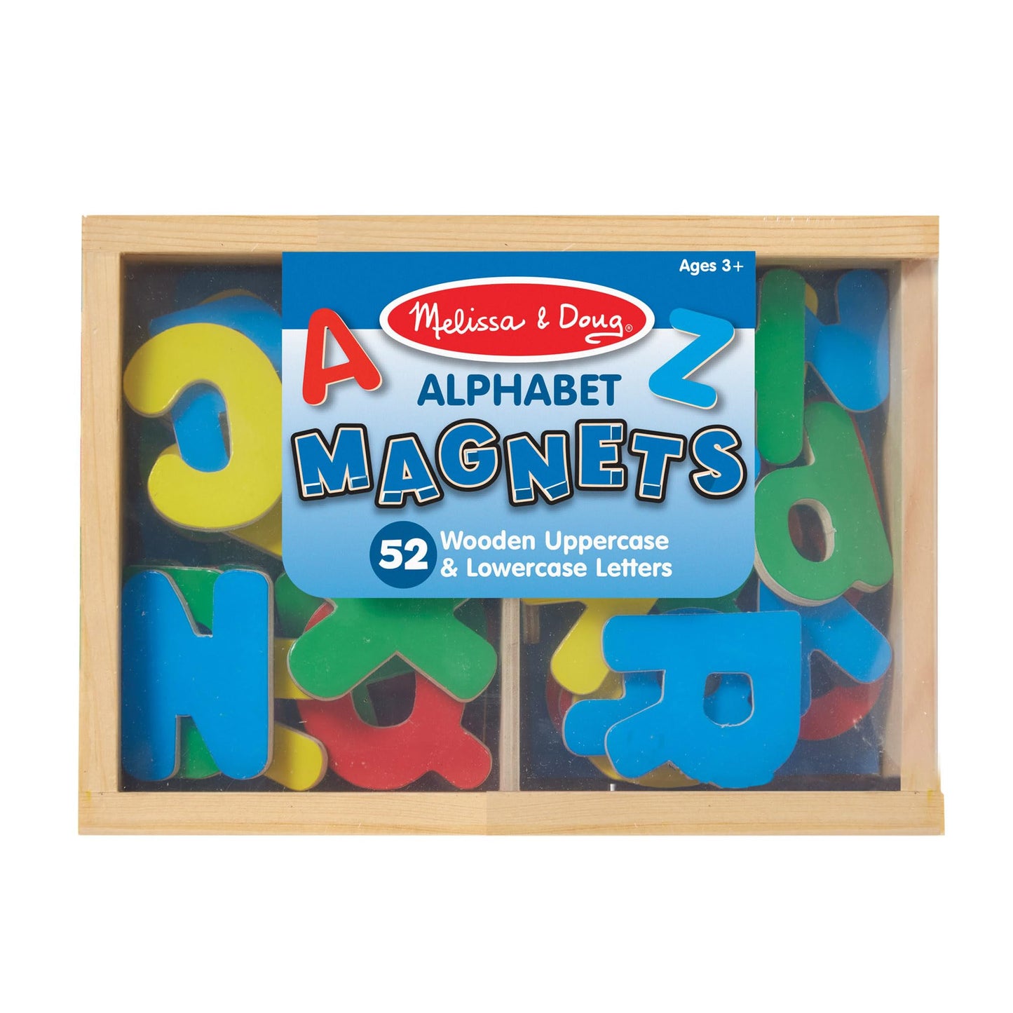Melissa & Doug 52 Wooden Alphabet Magnets in a Box – Uppercase & Lowercase Letters