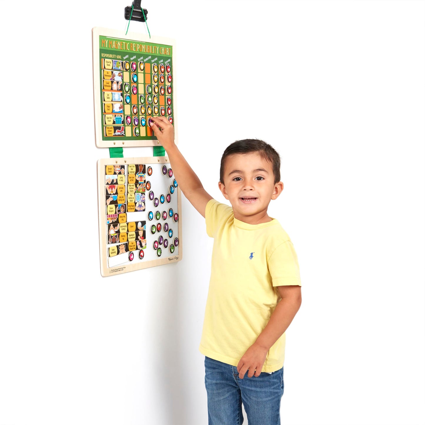 Melissa & Doug Deluxe Wooden Magnetic Responsibility Chart with 90 Magnets
