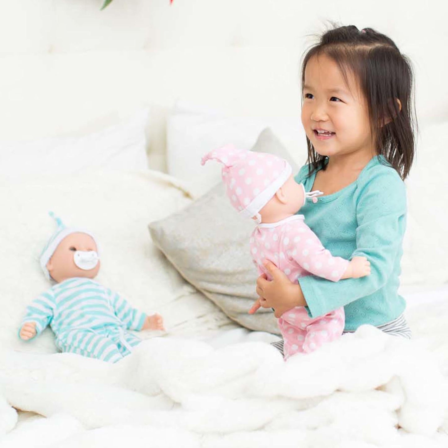 Melissa & Doug Mine to Love Twins Luke & Lucy – 15” Light Skin Twin Baby Dolls