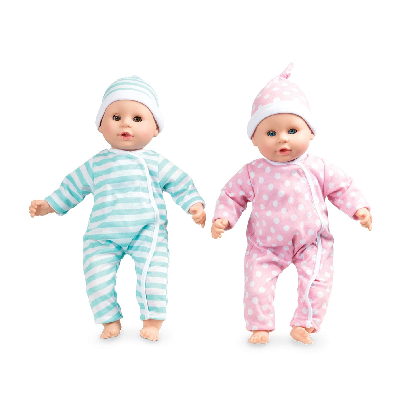 Melissa & Doug Mine to Love Twins Luke & Lucy – 15” Light Skin Twin Baby Dolls
