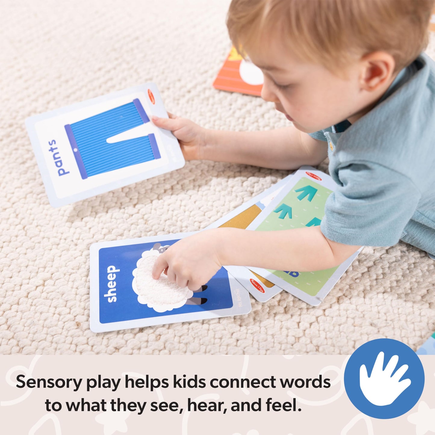 Melissa & Doug Ms. Rachel First Words Textured Sensory Flashcards – 30 Cards, FSC Certified