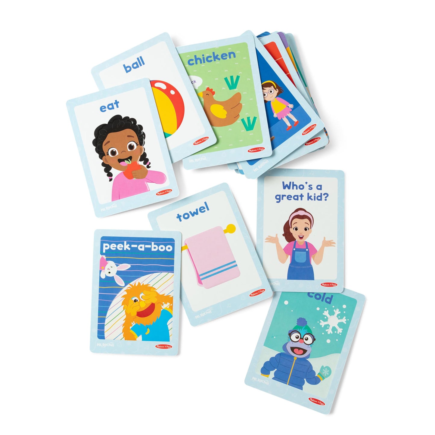 Melissa & Doug Ms. Rachel First Words Textured Sensory Flashcards – 30 Cards, FSC Certified