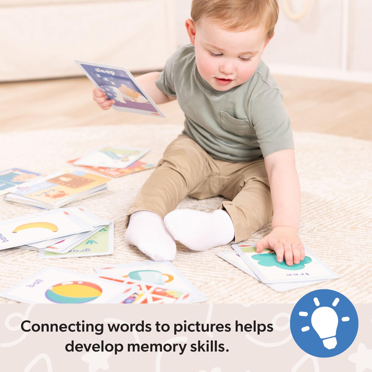 Melissa & Doug Ms. Rachel First Words Textured Sensory Flashcards – 30 Cards, FSC Certified
