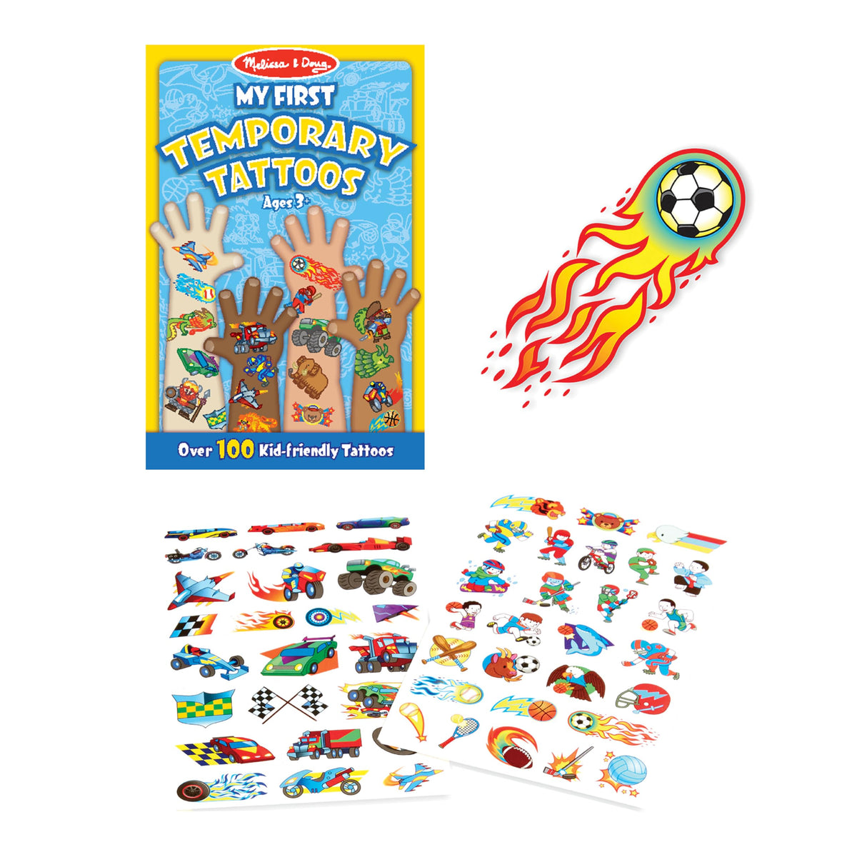 Melissa & Doug My First Temporary Tattoos - Blue | 100+ Fun Tattoos for Kids 3–7