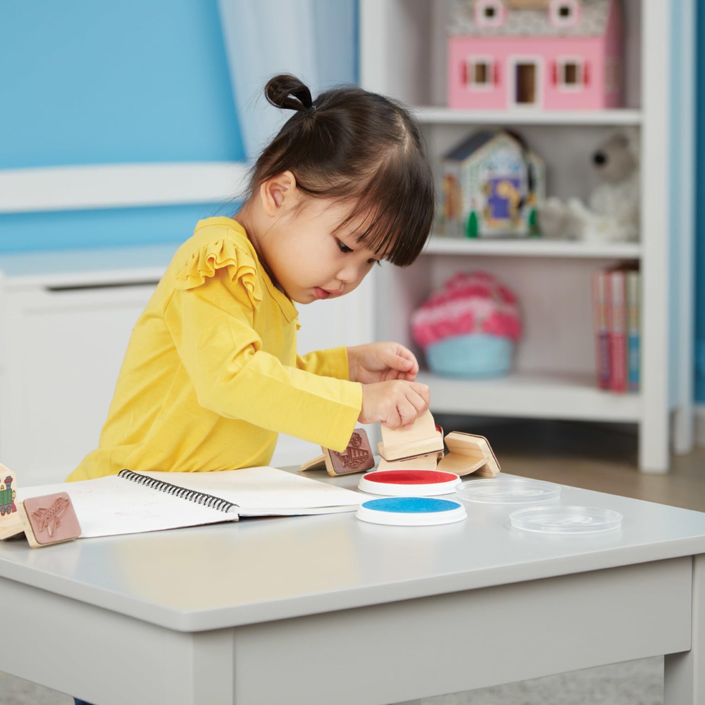 Melissa & Doug My First Wooden Stamp Set: Vehicles with Washable Ink for Kids