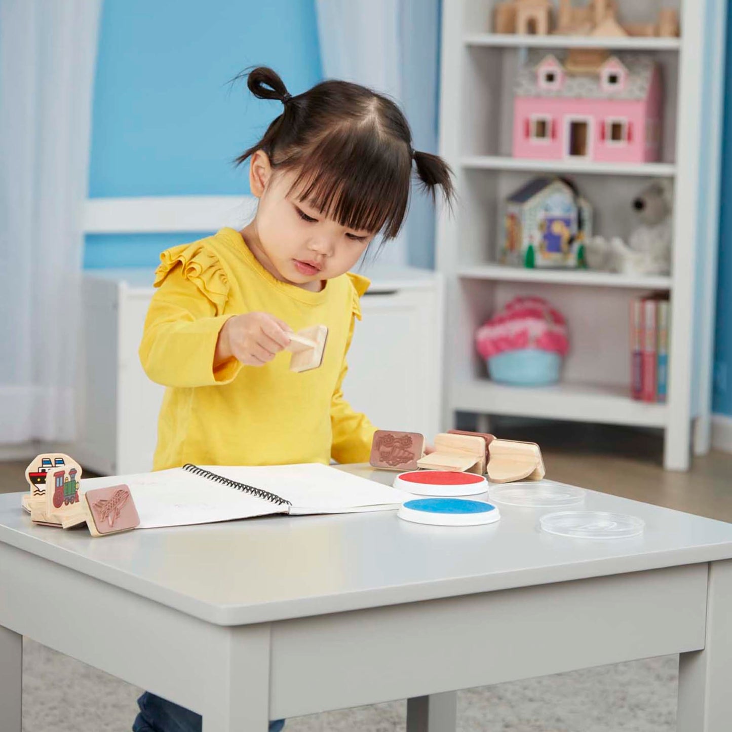 Melissa & Doug My First Wooden Stamp Set: Vehicles with Washable Ink for Kids