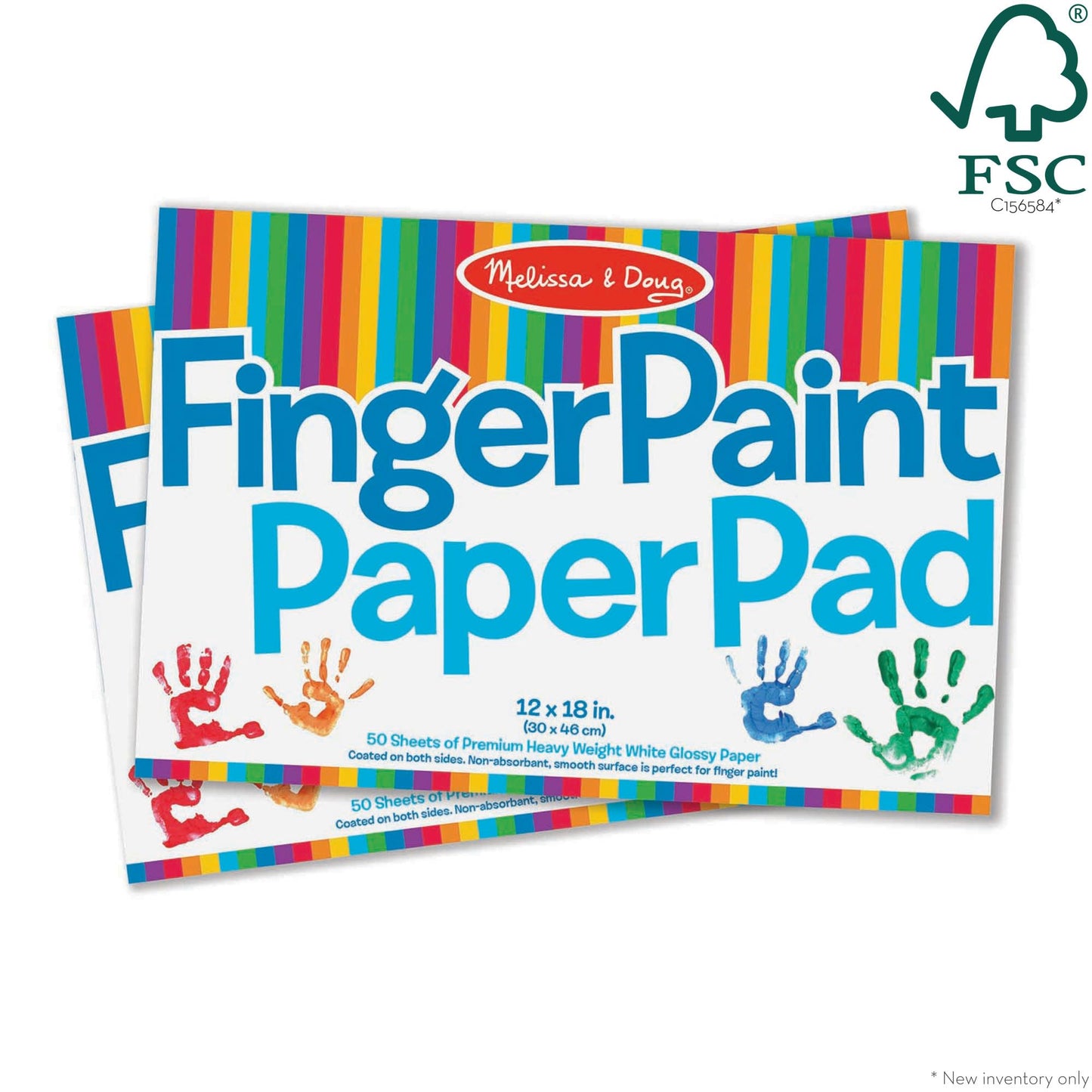 Melissa & Doug Finger Paint Paper Pad (12 x 18 inches, 50 Sheets per Pad, 2-Pack) – FSC Certified